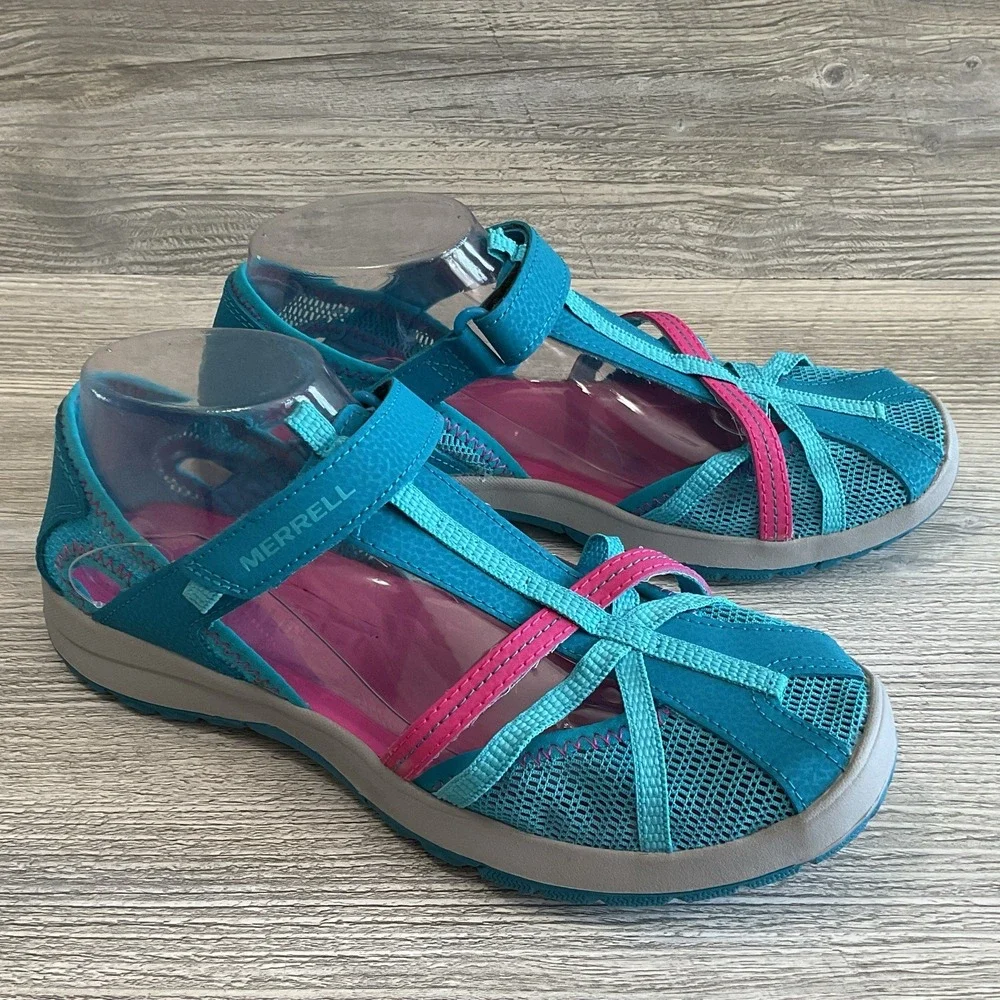 Merrell Dragonfly Sports Sandals Kids Youth Girls MK164456 Turquoise Size 7 M